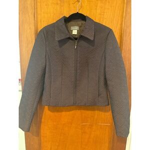 Kenar jacket womens 10 brown quilted zip nylon blend fall spring